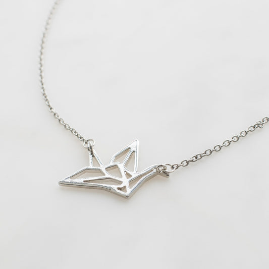 Silver Origami Necklace